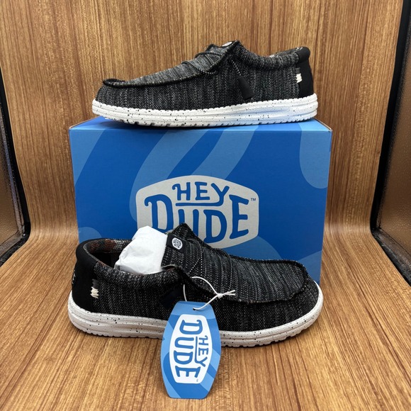 Hey Dude Other - Hey Dude Wally Sox Stitch Mens Size 10 Black White New Slip On Loafers 40161-0YH